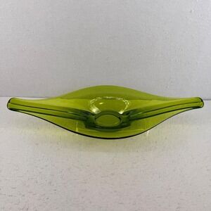 Viking Glass Avocado Green Epic‎ Surfboard Console Bowl 21" Mid Century
